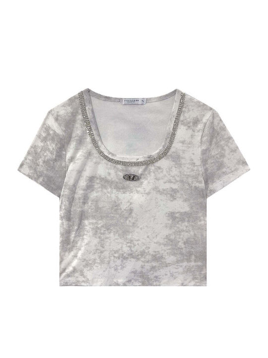 Ustyle Damen Bluse Baumwolle Kurzärmelig Weiß