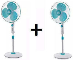 Silver FS40-10 2pcs Pedestal Fan 40W Diameter 4...
