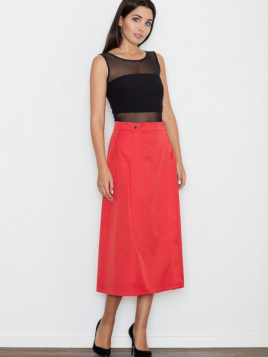 Figl Maxi Skirt in Red color