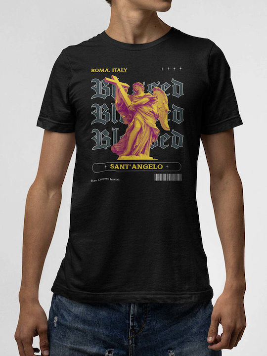 Tricou negru pentru bărbați Sant Angelo