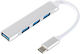NBD056-C Hub 4 Θυρών USB 3.0 με σύνδεση USB-C Λευκό