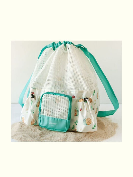 Kiokids Snail Детска Плажна Чанта Бежова 30x18x40см