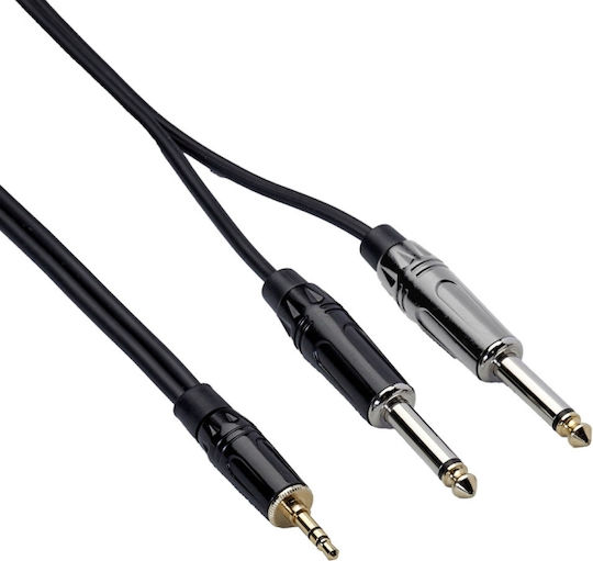 Bespeco Bespeco Kabel 2x 6,3mm Stecker - 3,5mm Stecker 3m RKYMSJ300