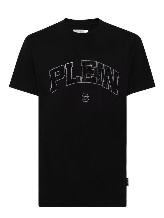 Philipp Plein T-shirt Bărbătesc cu Mânecă Scurtă BLACK