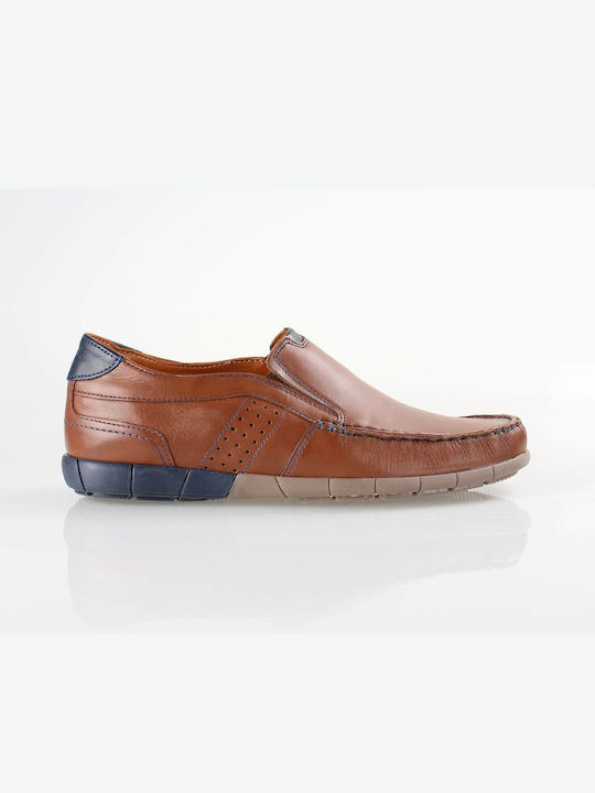 Boxer Δερμάτινα Ανδρικά Loafers σε Καφέ Χρώμα