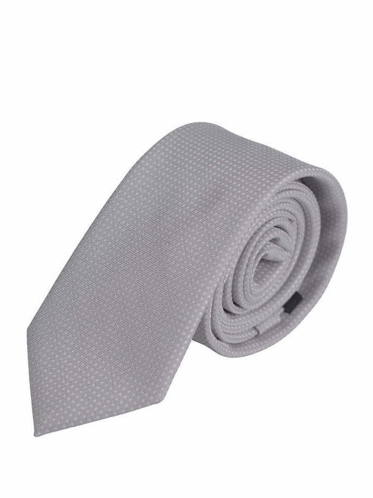 Cravată Prince Oliver cu model micro, gri deschis, lățime mare 7 cm