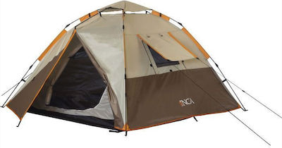 Inca Terra Automatic Camping Tent Igloo Brown 3 Seasons for 4 People 210x210x150cm