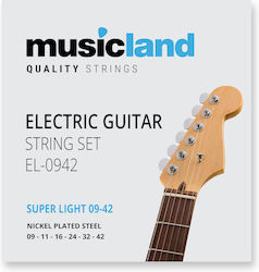 Musicland M-EL-0942 Set Corzi Pentru Chitară Electrică Nichel Wound 9 - 42 Musicland M-EL-0942 Set Corzi Pentru Chitară Electrică Nichel Wound 9 - 42