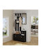 Eingangsmöbel mit Spiegel / Garderobe & Schuhschrank Melamine In Wenge 90x24x190cm
