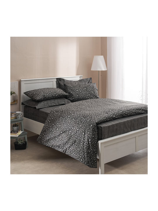 Charalambidis Textiles Κουβερλί Μονό από Βαμβάκι & Πολυεστέρα Μαύρο 160x230cm