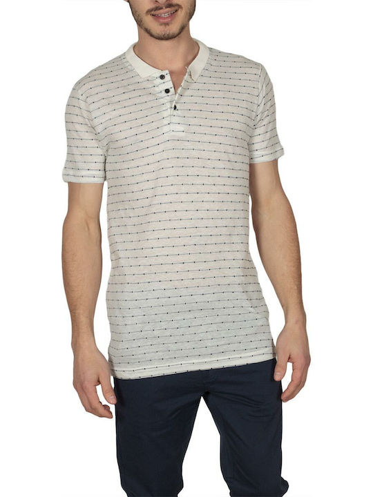 Polo T-shirt Εκρού-μπλε
