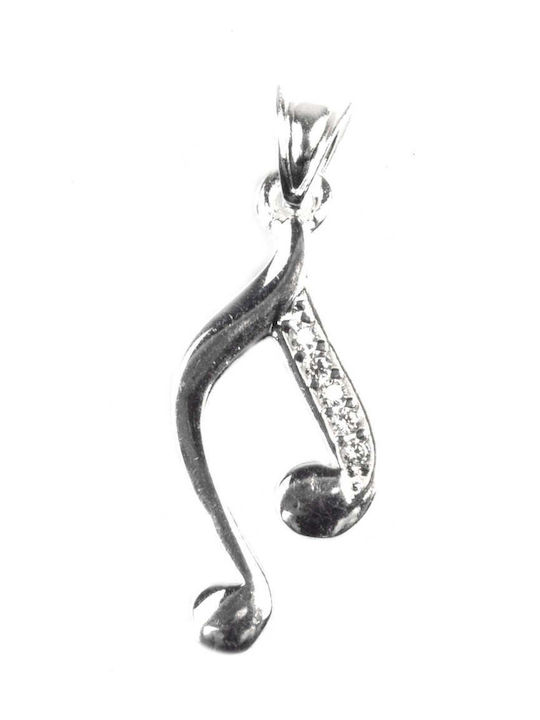 Pandantiv Notă Muzicală Piatre Argint 925 2 X 1 Cm