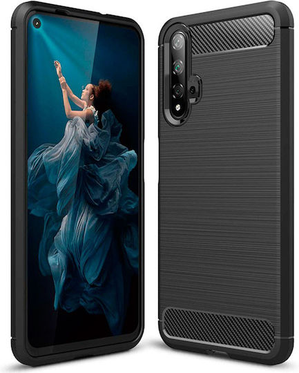 Techsuit Brushed Carbon Back Cover Σιλικόνης Μαύρο (Huawei Nova 5T / Honor 20)