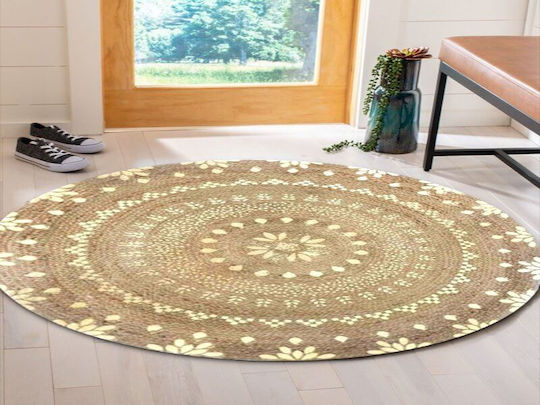 Χαλί Στρογγυλό Καλοκαιρινό από Γιούτα Natural Φ100cm