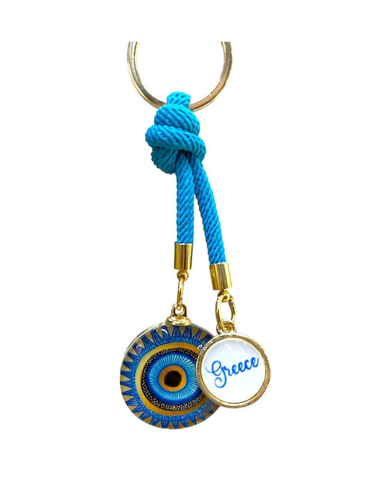 Keychain Greece Eye Light Blue