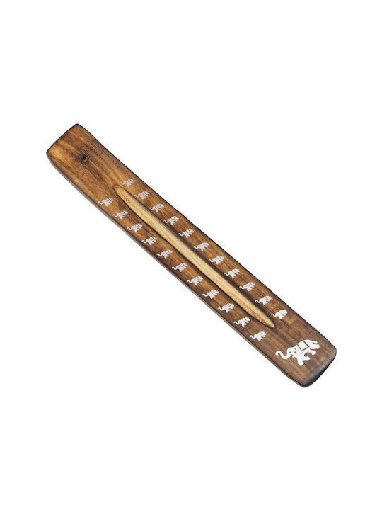 Ξύλινη Βάση Καύσης Αρωματικά Στικ Elephants Incense Holder 26cm