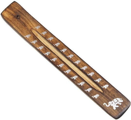 Ξύλινη Βάση Καύσης Αρωματικά Στικ Elephants Incense Holder 26cm
