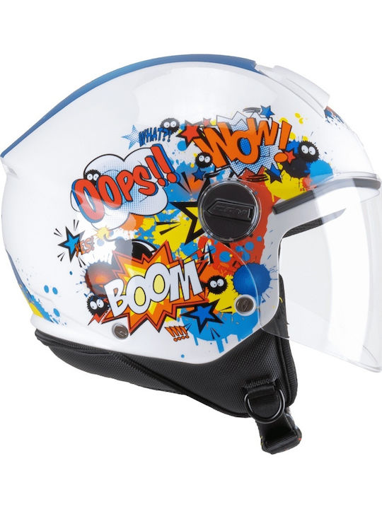CGM Mini Comics 261G Blue White Παιδικό Κράνος Μηχανής Jet ECE 22.06 850gr