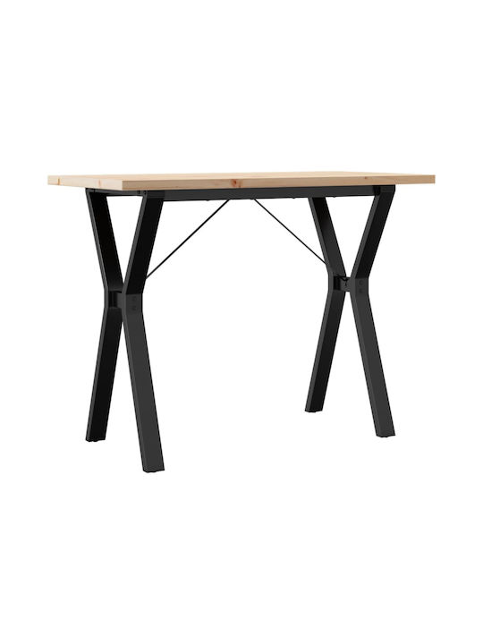 Table Dining Room from Solid Wood & Metal Coffee 100x50x75.5cm