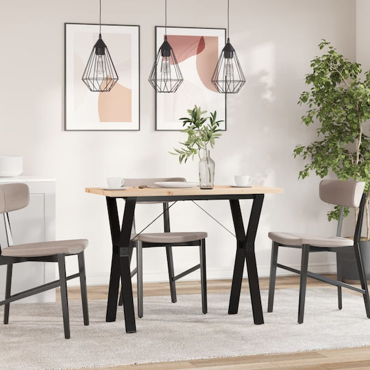 Table Dining Room from Solid Wood & Metal Coffee 100x50x75.5cm
