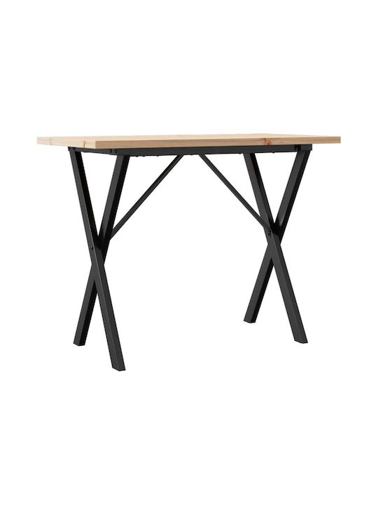 Table Dining Room from Solid Wood & Metal Coffee 100x50x75.5cm