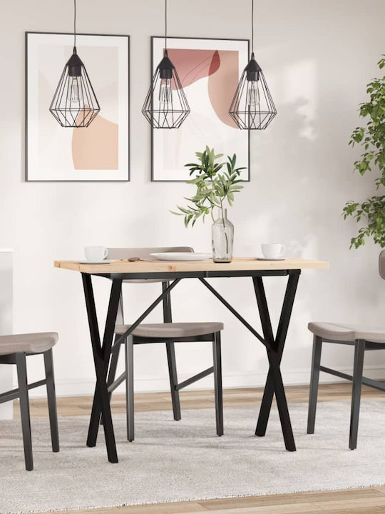 Masă Sala de mese din Lemn Masiv & Metal Maro 100x50x75.5buc