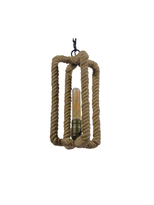 GloboStar Pendant Light Suspension with Rope for Socket E27 Black