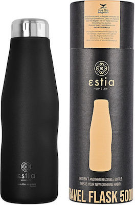 Estia Travel Flask Save the Aegean Flasche Thermosflasche Rostfreier Stahl Midnight Black 500ml
