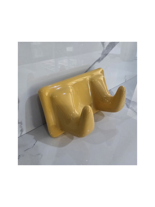 Vitruvit 42635420 Double Wall-Mounted Bathroom Hook ​16x10cm Yellow