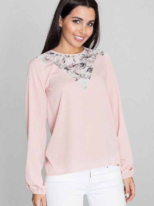 Figl Damen Bluse Langärmelig Rosa