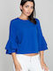 Figl Damen Bluse mit Knöpfen Blau