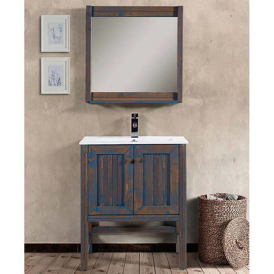 Mabo Waschtisch mit Waschbecken & Spiegel Blue