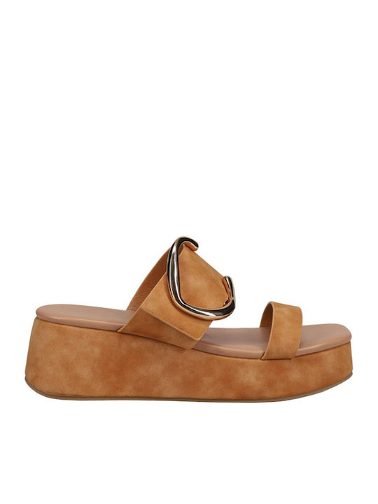 Migato Sommer Damenplattformen Tabac Braun