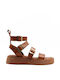 Alta Moda Women's Flat Sandals Gladiator in Tabac Brown Color