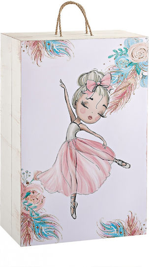 Baptism Cloth Box Wooden Ballerina Wardrobe No103 White