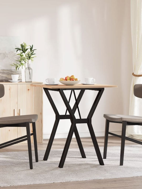 Square Table Dining Room from Solid Wood & Metal Coffee 60x60x75cm