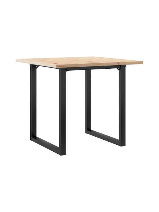 Square Table Dining Room from Solid Wood & Metal Coffee 90x90x75.5cm