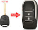 Car Key Shell with Blade with 2 Buttons for Toyota