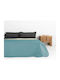 Coverlet Queen Size Turquoise-Beige 220x240cm
