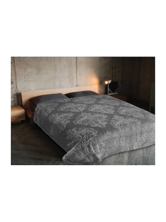 Samtige Übergröße Decke 220x240cm Dunkelgrau