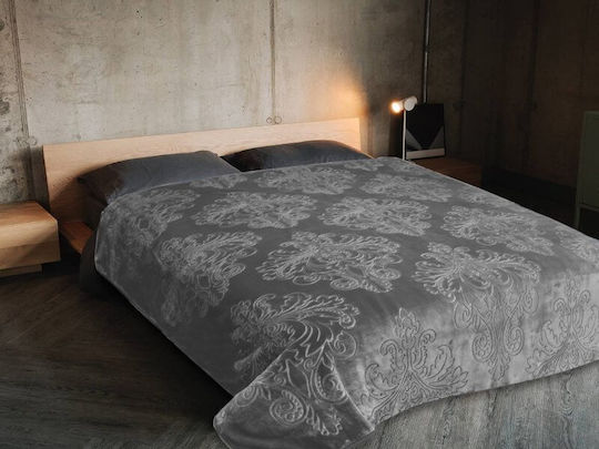 Velvet Blanket Double 220x240cm Dark Gray
