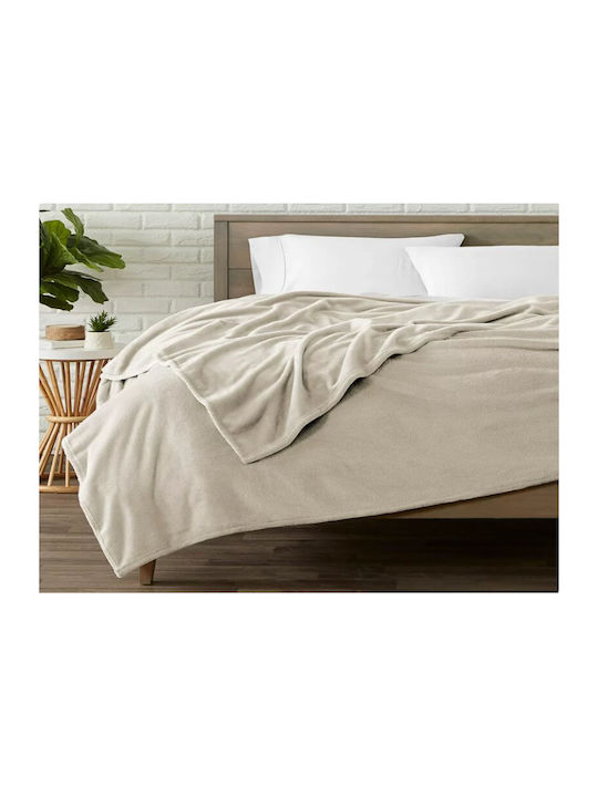 Fleece Decke Übergröße 220x260cm Beiges