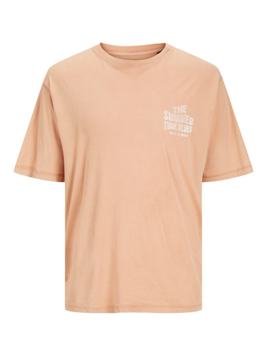 Jack & Jones Herren T-Shirt Kurzarm Sunburn Orange