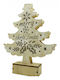 Christmas Decorative Illuminated Wood Tree with Inscription White