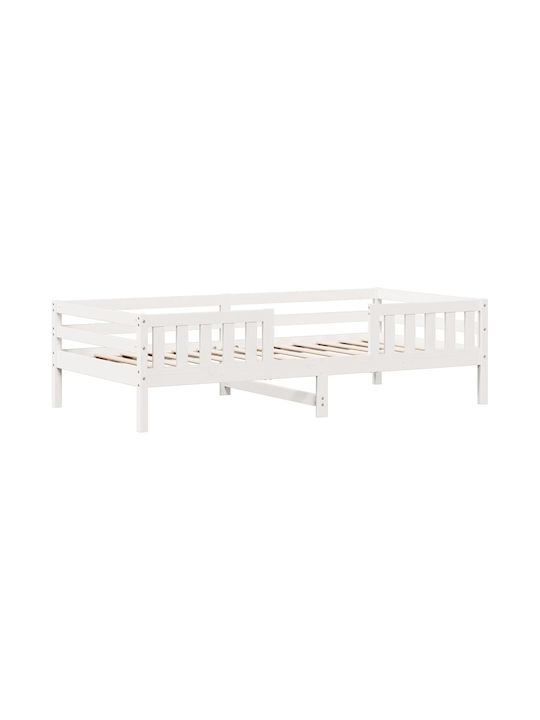 Παιδικό Κρεβάτι Μονό Λευκό για Στρώμα 100x200cm