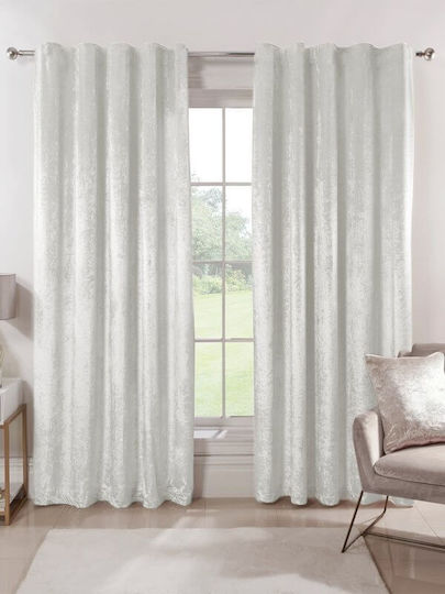 Κουρτίνα με Τρέσα Luxury Velour Γκρι 280x290εκ.