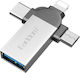 Earldom Convertor Lightning / USB-C / micro USB masculin în USB-A feminin 1buc