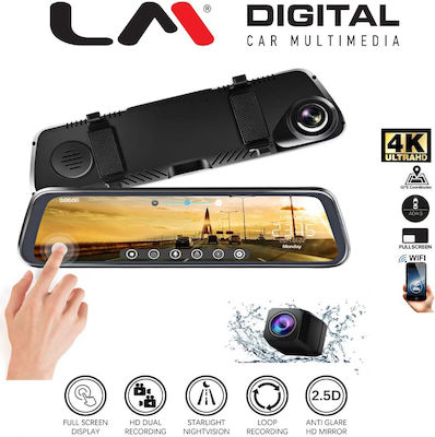 LM Digital Σετ Καθρέπτης με Κάμερα DVR Αυτοκινήτου 4K με Οθόνη 9.66" & Κάμερα Οπισθοπορείας