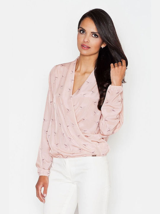 Figl Damen Bluse Langärmelig Rosa