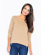 Figl Women's Athletic Blouse Long Sleeve Beige